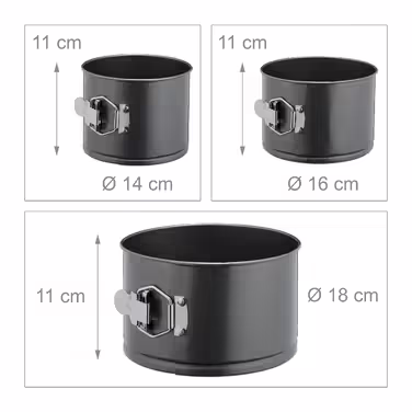 Relaxdays Springform hoch 3er Set