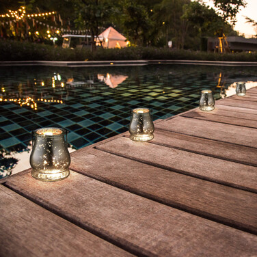 Relaxdays Silbernes Windlicht im 12er Set