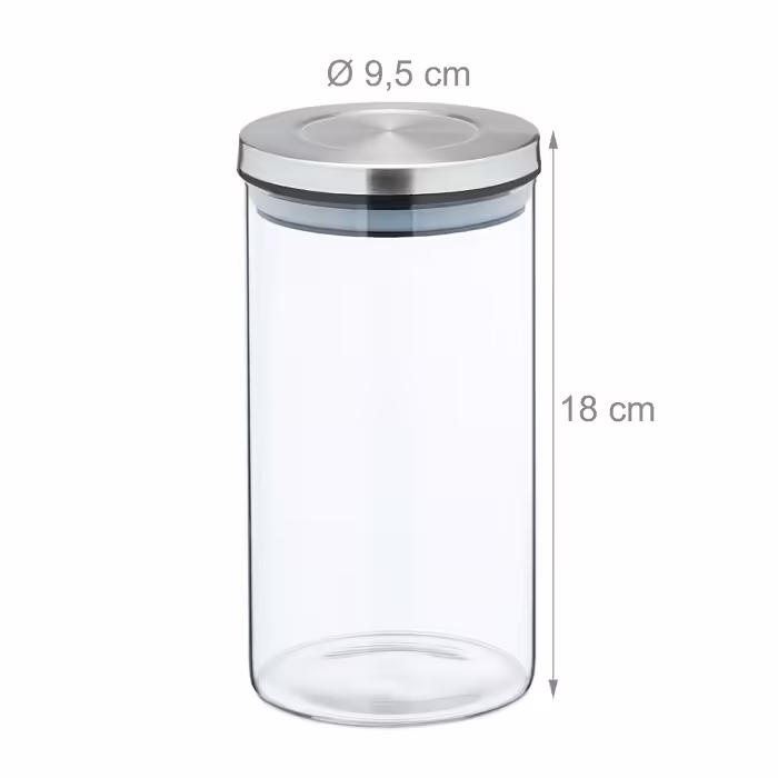 Relaxdays Vorratsgläser 4er Set je 1000 ml