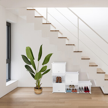Relaxdays Weißer Schuhschrank mit 12 Fächern