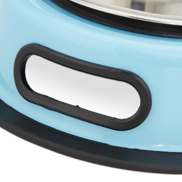 Relaxdays Doppelnapf Futterstation blau