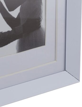Relaxdays Bilderrahmen, 10er Set, 19 x 14 x 2 cm, Hoch- & Querformat, Passepartout, Kunststoff, weiß