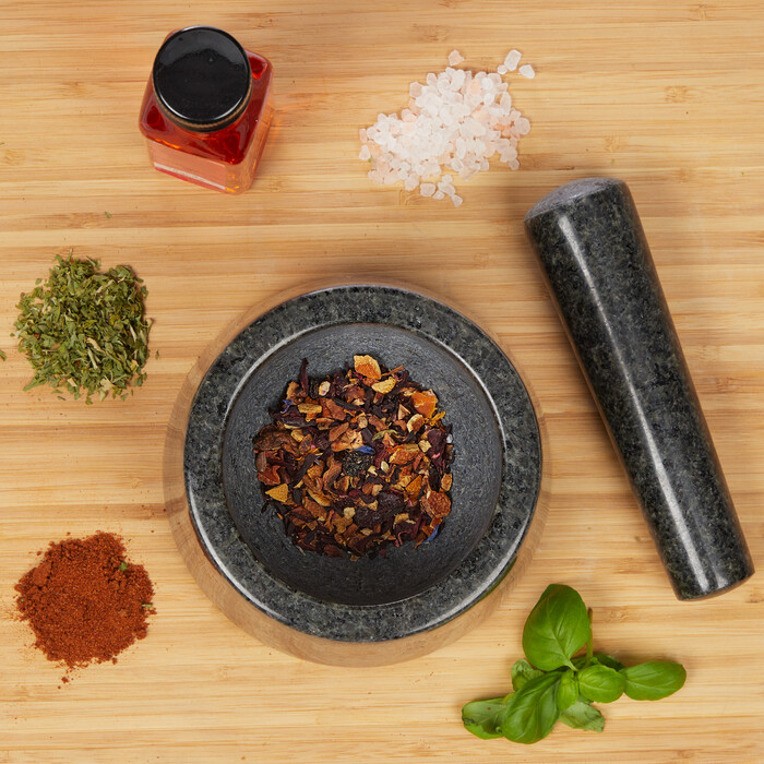 Relaxdays Granitmörser mit Stößel für Pesto
