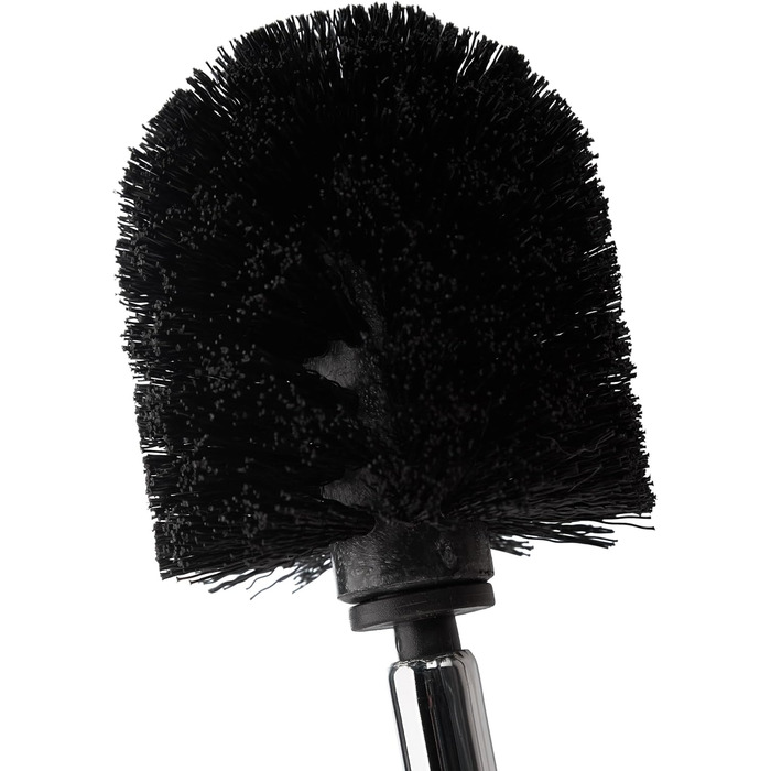 Relaxdays, Toilettenbürste u. Bürstenhalter, HxBxT 66 x 20 x 13 cm, schwarz-Silber WC Garnitur mit Toilettenpapierhalter, 13,5 x 20 x 66,5 cm