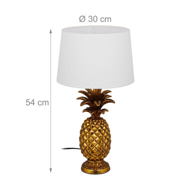 Relaxdays Tischlampe Ananas gold