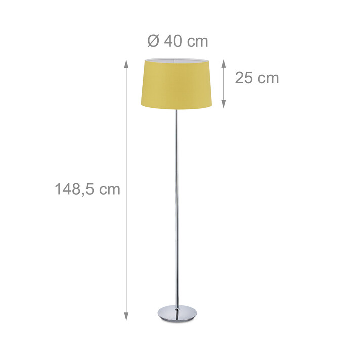 Relaxdays Stehlampe mit Stoffschirm