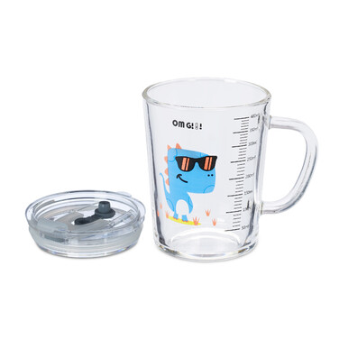Relaxdays 2er Set Kindergläser mit Dinomotiv