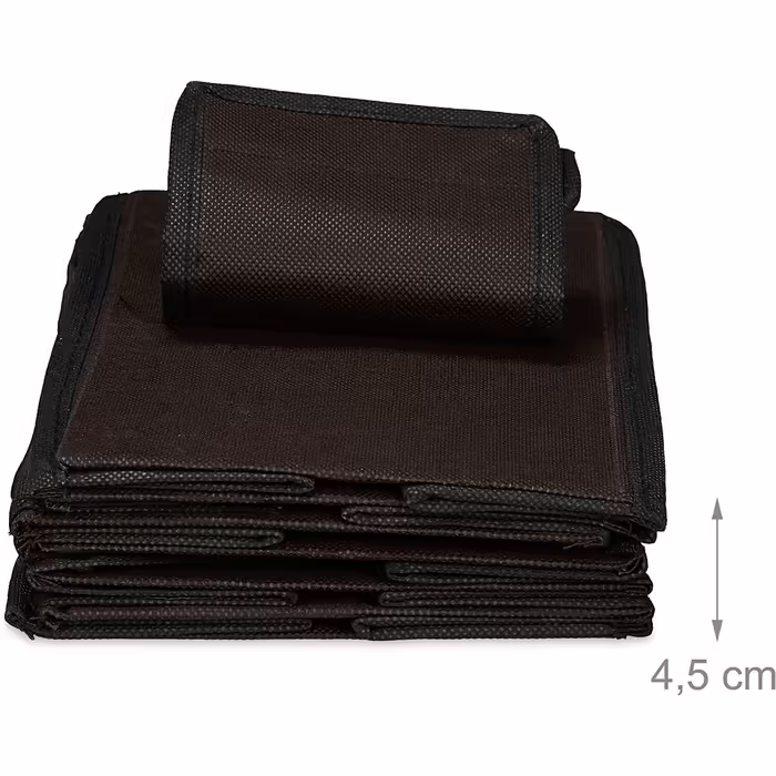 Relaxdays Hängeregal Stoff, 6 Fächer, 2 Schübe, für Kleiderschrank, HBT: ca. 82x14,5x30 cm, Dunkelbraun