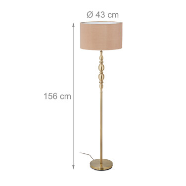Relaxdays Stehlampe Wohnzimmer beige