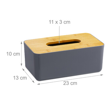 Relaxdays Taschentuchbox Bambusdeckel