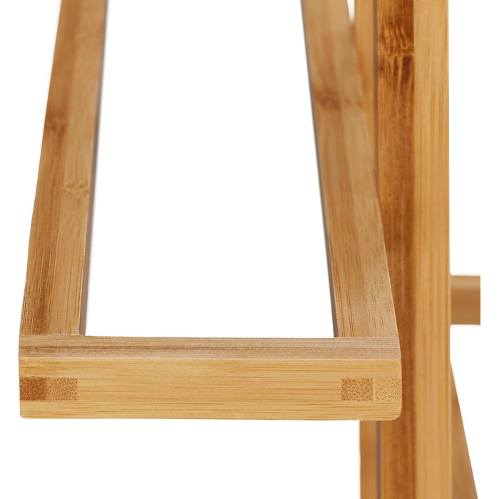 Relaxdays Handtuchhalter Bambus, 2-armig, HxBxT: 88x35,5x23,5cm