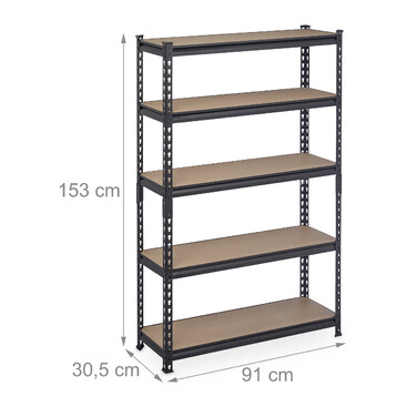 Relaxdays Schwerlastregal 1800 kg schwarz