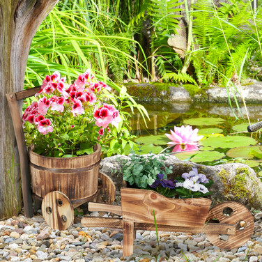 Relaxdays Pflanzschubkarre 2er Set