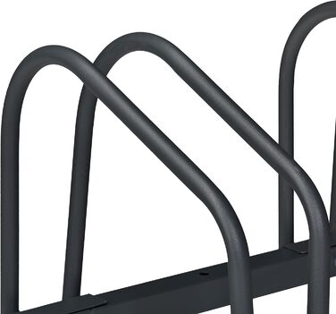 Relaxdays Fahrradständer, für 3 Fahrräder, Stahl Bodenparker, Reifenbreite 60mm, Abstellständer, Fahrradstand, anthrazit