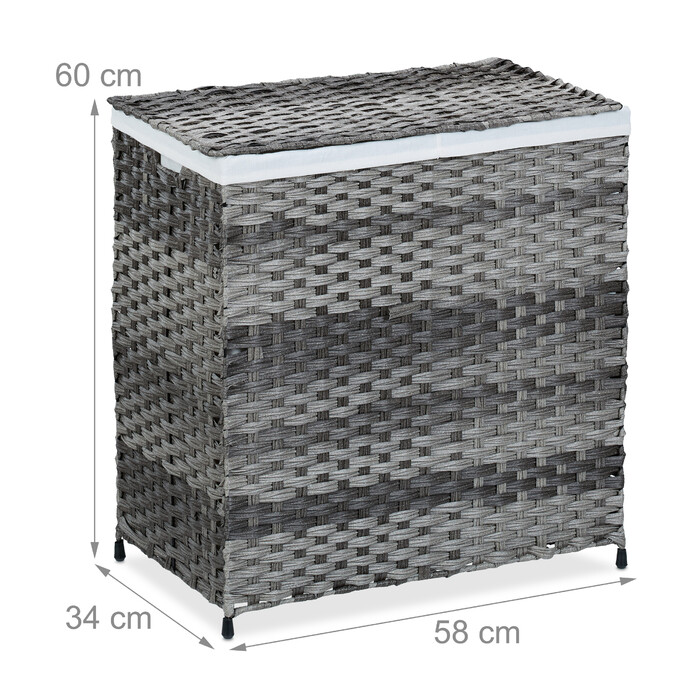 Relaxdays Wäschekorb Rattan-Optik 110 L