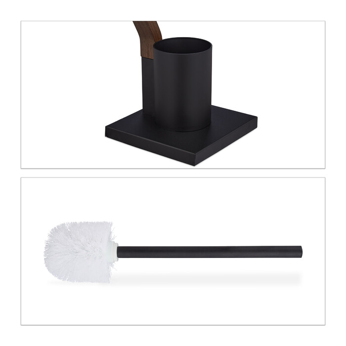 Relaxdays WC Garnitur stehend schwarz