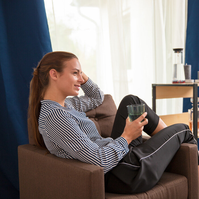 Relaxdays Blaue Vorhänge im 2er Set