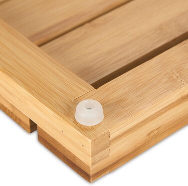 Relaxdays Bambus Badematte, 61x40 cm, rutschfest, für Badewanne, Dusche, Sauna, Indoor & Outdoor, Natur