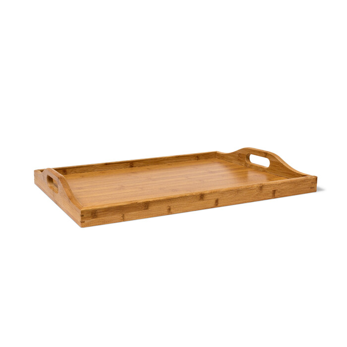 Relaxdays Tabletttisch Bambus 63,5 cm natur