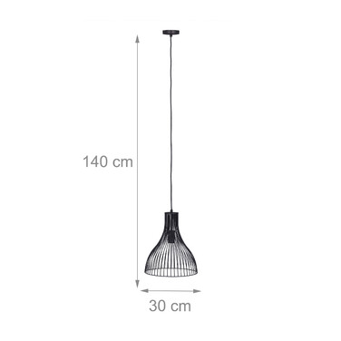 Relaxdays Vintage Pendelleuchte schwarz