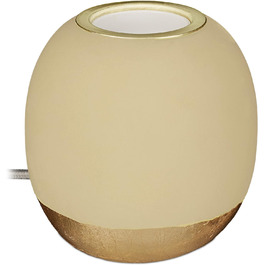 Relaxdays Dekoleuchte Beton, Tischlampe ohne Schirm, HxD 9 x 9 cm, E27 Fassung, langes Kabel, runde Betonlampe, (Grün)