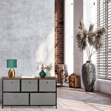 Relaxdays Kommode mit 5 Schubladen