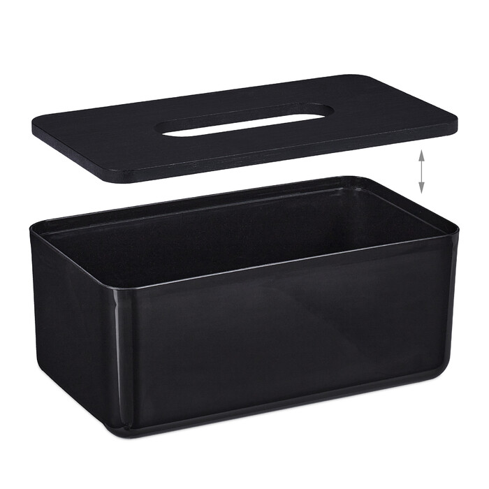 Relaxdays Tücherbox mit Bambusdeckel