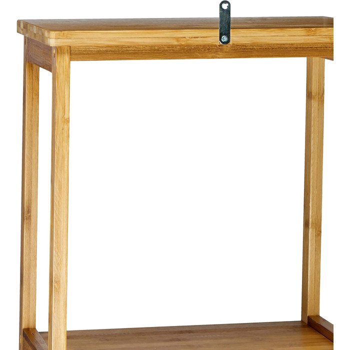 Relaxdays Badregal Bambus, 5 Ablagen, HxBxT: 170x33,5x28 cm, mit Schranktür, stehend, natur
