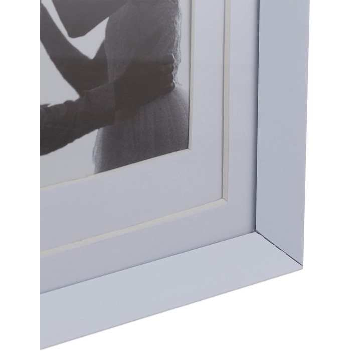 Relaxdays Bilderrahmen, 10er Set, 19 x 14 x 2 cm, Hoch- & Querformat, Passepartout, Kunststoff, weiß