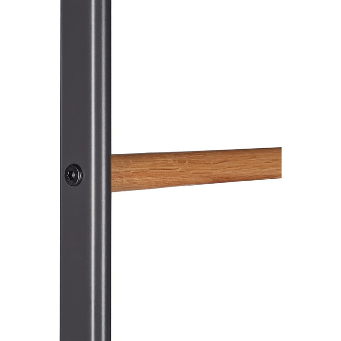 Relaxdays Handtuchleiter, Holz & Metall, 4 Sprossen, zum Anlehnen, 171x50x3 cm, anthrazit/Natur