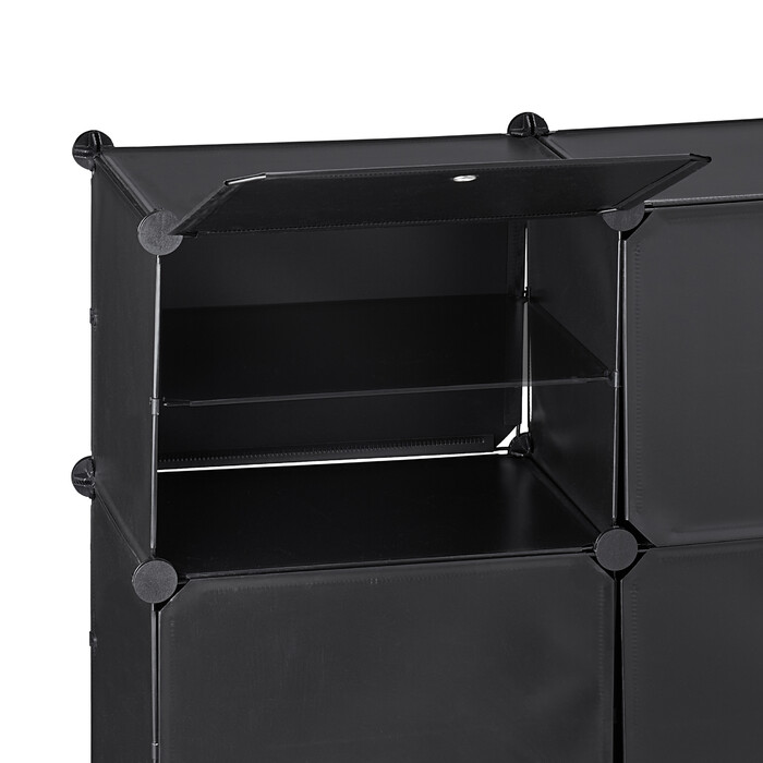 Relaxdays Schwarzer Schuhschrank mit 24 Fächern
