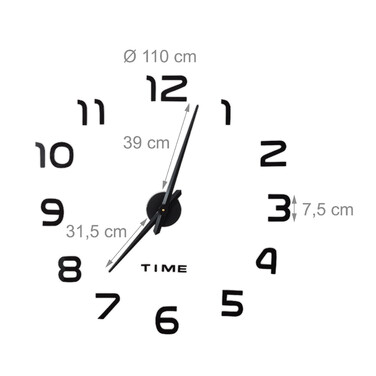 Relaxdays DIY Wanduhr mit 3D-Zahlen