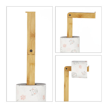 Relaxdays Bambus Toilettenpapierhalter stehend