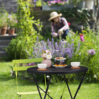 Relaxdays Klappbarer Balkontisch schwarz