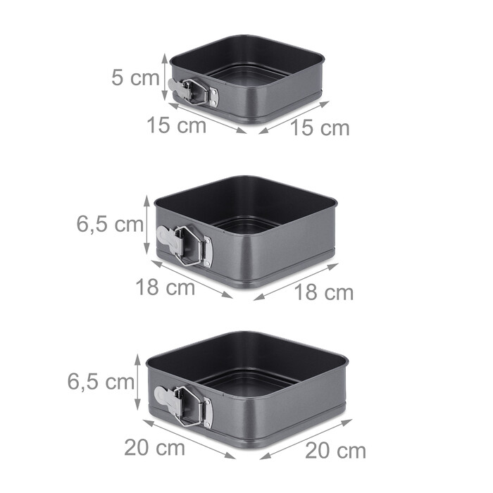 Relaxdays Springform 7er Set quadratisch