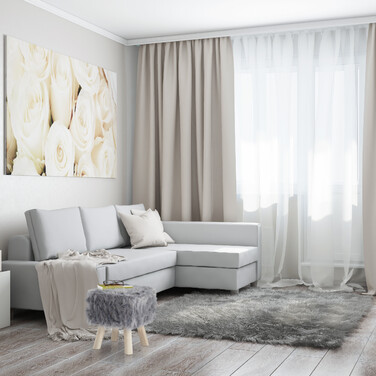 Relaxdays Fellhocker Kunstfell grau