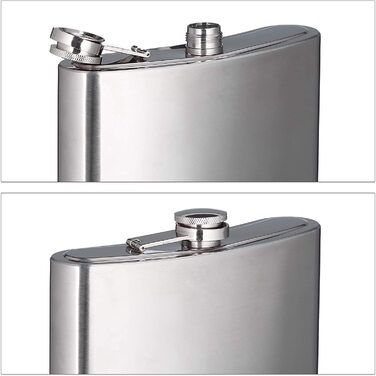 Relaxdays Flachmann XXL aus Edelstahl, Riesen Flachmann mit 1,8l Fassungsvolumen, klassisches Flachmann-Design, silber