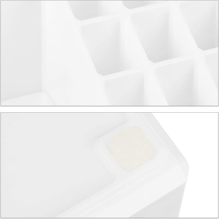 Relaxdays 2 x Make Up Organizer klein, 2-teilige Schminkaufbewahrung mit 3 Schubladen, stapelbares Kosmetikregal, weiß