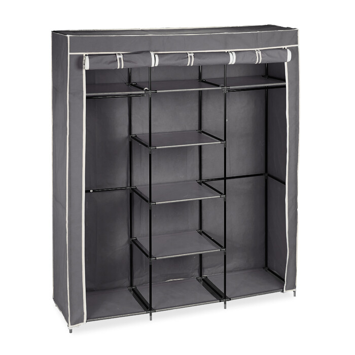 Relaxdays Stoffkleiderschrank XXL mit 9 Böden