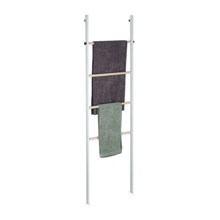 Relaxdays Handtuchleiter Holz & Metall
