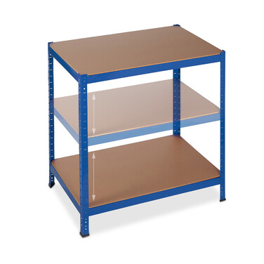 Relaxdays Schwerlastregal 150 cm blau