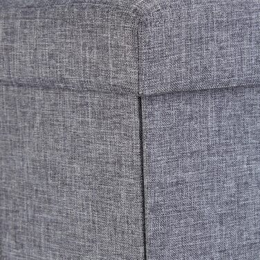 Relaxdays Faltbarer Sitzhocker, Fußablage, Sitzwürfel aus Leinen, mit Deckel, 38x38x38 cm, dunkelgrau