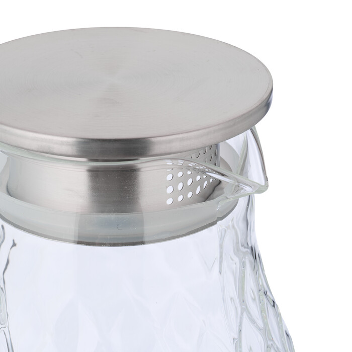 Relaxdays Glaskaraffe mit Deckel 2 Liter
