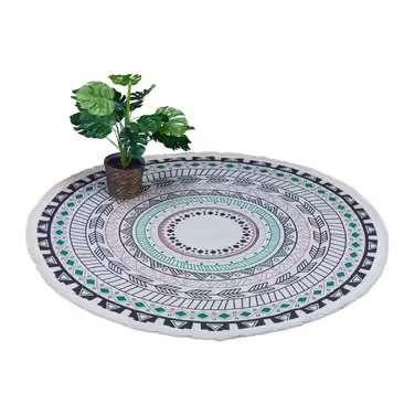 Relaxdays Runder Teppich mit Mandala-Design