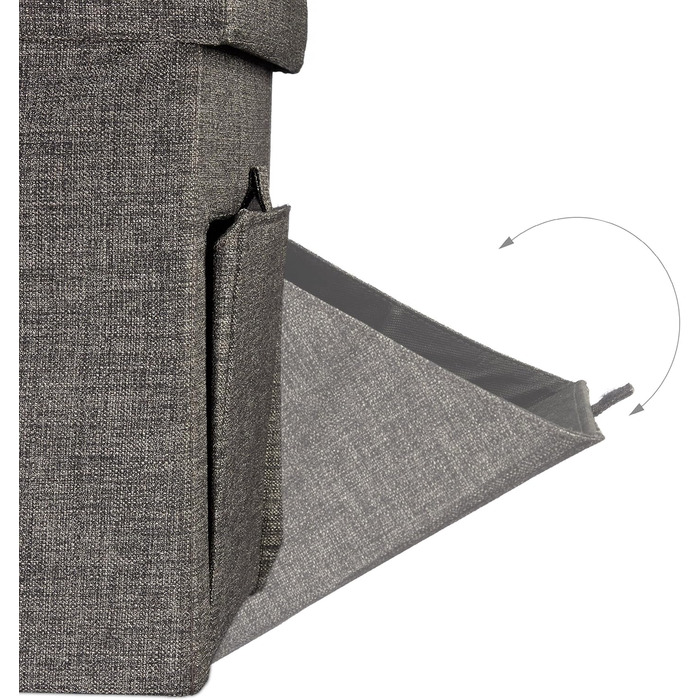 Relaxdays Faltbarer Sitzhocker, Leinen, Aufbewahrungsbox, 38x38x38 cm, Braun