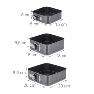 Relaxdays Springform 7er Set quadratisch