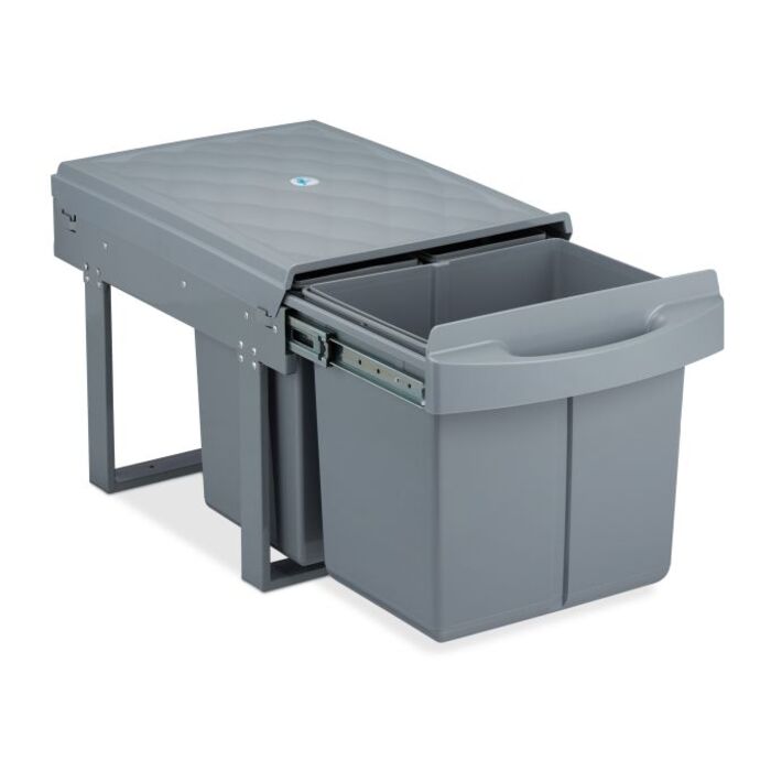 Relaxdays Einbaumülleimer 3-fach grau