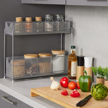 Relaxdays Metall Küchenschrank Organizer