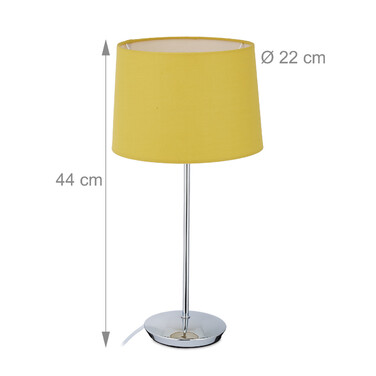 Relaxdays Tischlampe mit Stoffschirm