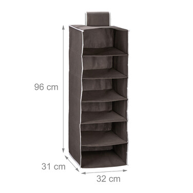 Relaxdays Hängeregal Kleiderschrank 6 Fächer